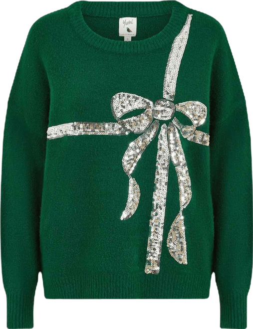 Women's Sequin Bow Knitted Sweater.