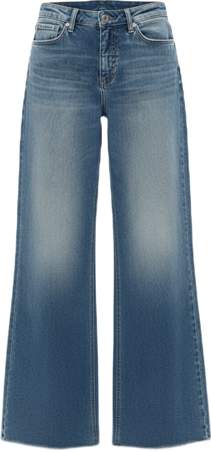 Women's High-Rise Faded Wash Wide-Leg Jeans
