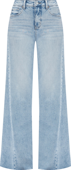 Women's High-Rise Faded Wash Wide-Leg Jeans