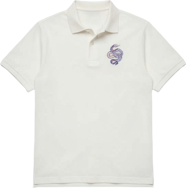 Men's Embroidered Graphic Cotton Polo Shirt