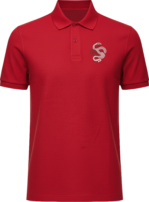 Men's Embroidered Graphic Cotton Polo Shirt