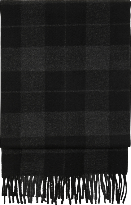 Men's Check Fringed Scarf