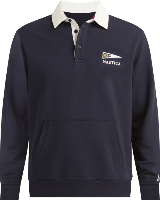 Men's Regular-Fit Kangaroo Pocket Polo Sweatshirt