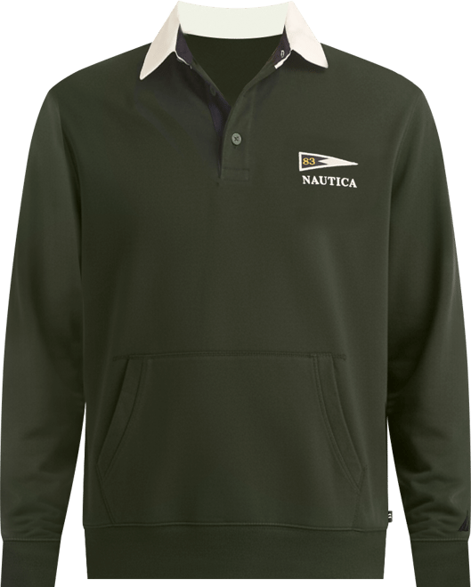 Men's Regular-Fit Kangaroo Pocket Polo Sweatshirt