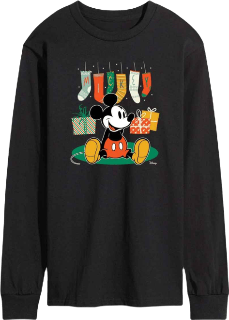 Men's Disney Mickey Stockings Long-Sleeve Graphic T-Shirt