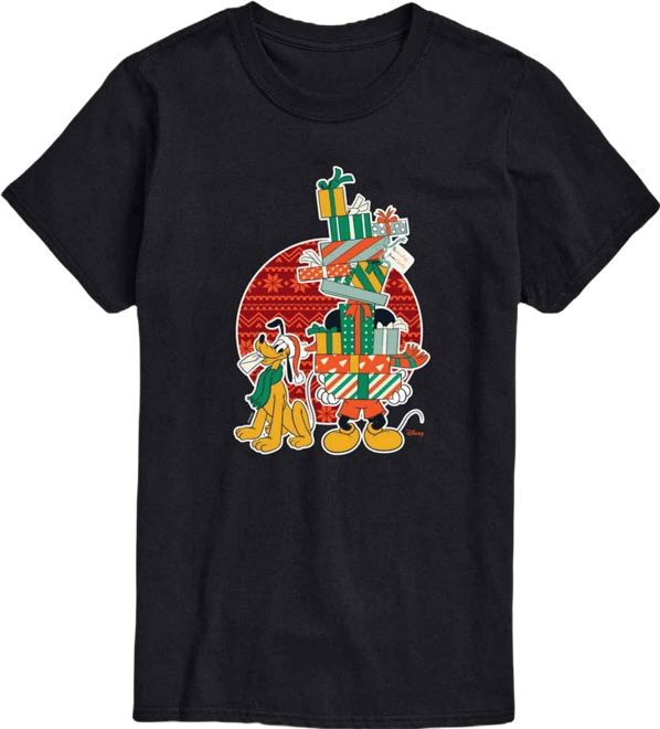 Men's Disney Mickey And Presents Short-Sleeve Graphic T-Shirt