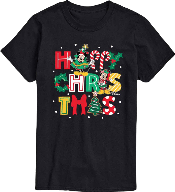 Men's Disney Happy Christmas Icons Short-Sleeve Graphic T-Shirt
