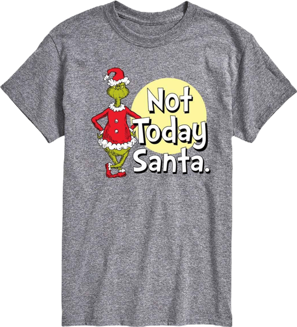 Men's The Grinch Not Today Santa Short-Sleeve Graphic T-Shirt