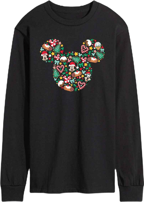 Men's Disney Mickey Silhouette Christmas Long-Sleeve Graphic T-Shirt