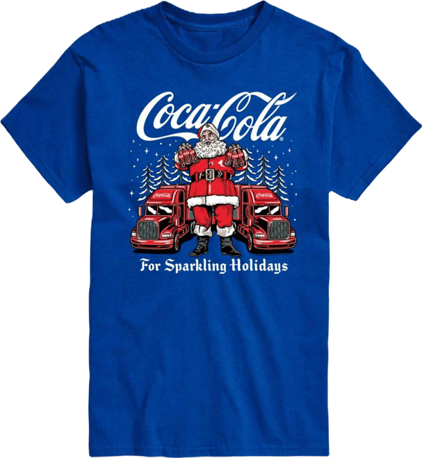 Men's Coca-Cola Coke Santa Sparkling Holidays Short-Sleeve Graphic T-Shirt