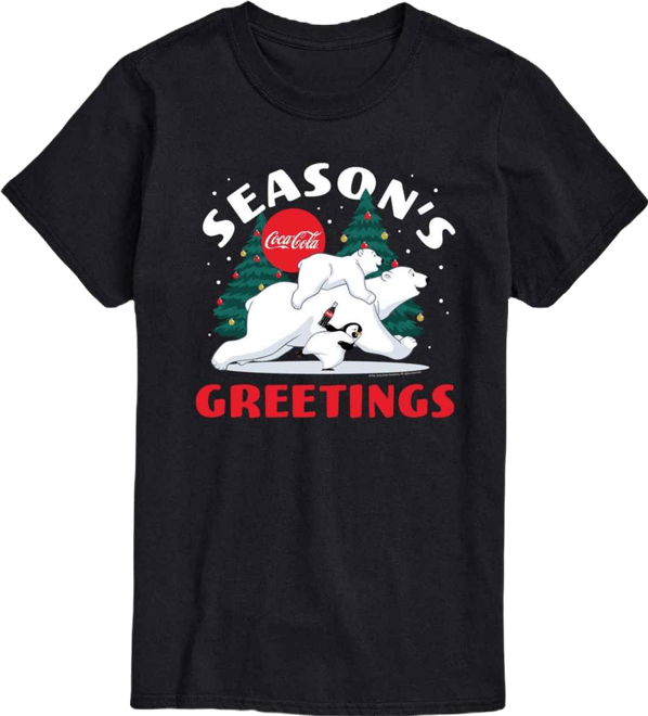 Men's Coca-Cola Seasons Greetings Polar Bears Short-Sleeve Graphic T-Shirt