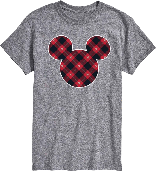Disney Mickey Ears Plaid Men's Short-Sleeve Graphic T-Shirt
