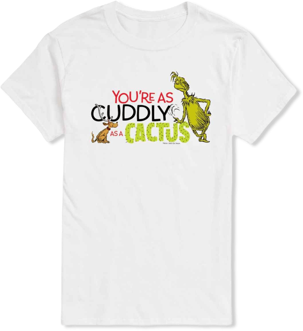 Men's The Grinch Cuddly As A Cactus Graphic Short-Sleeve T-Shirt
