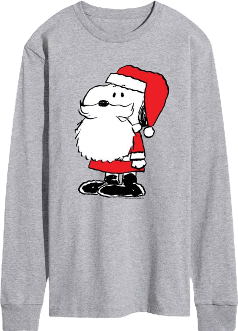 Men's Peanuts Santa Snoopy Graphic Long-Sleeve T-Shirt