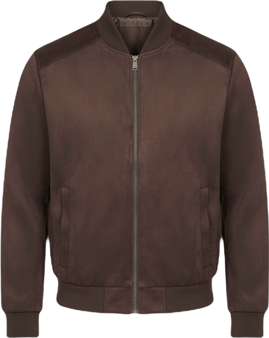 Men's Faux Suede Bomber Jacket