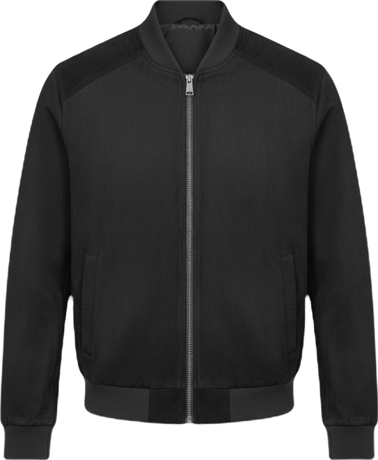 Men's Faux Suede Bomber Jacket