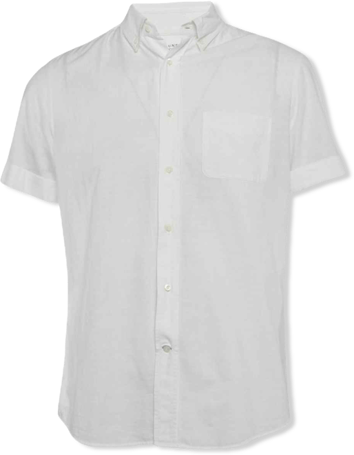 Men's White Cotton Buttoned Half Sleeve Shirt