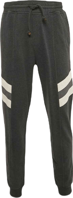 Men's Grey Contrast Trimmed Joggers