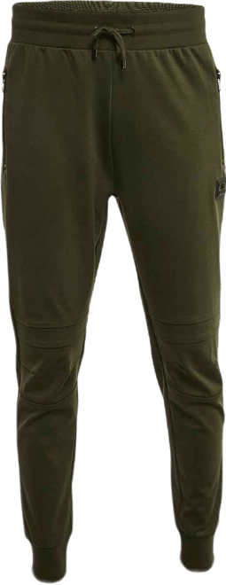Men's Green Jersey Pintuck Detail Track Pants