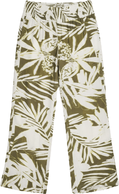 Women's Smocked-Waist Cover-Up Pull-On Pants