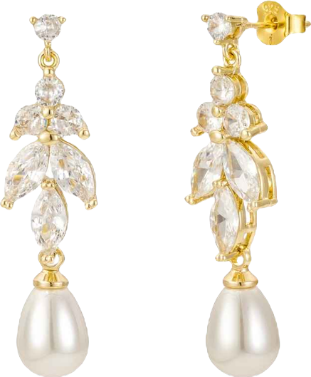 Leo Pearl and Crystal Drop Earrings