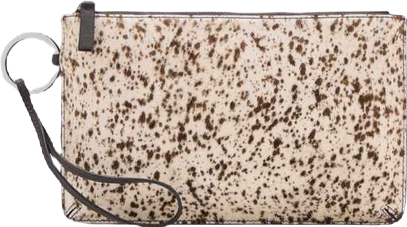 Women's Leather And Fur Clutch