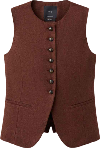 Women's Wool-Blend Buttons Vest