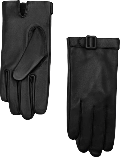 Women's Buckle Leather Gloves