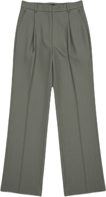 Women's Pleated Straight-Leg Suit Pants