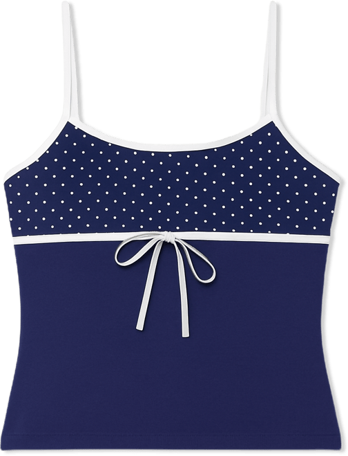 Women's Rhoda Contrast Polka Dot Tank Top