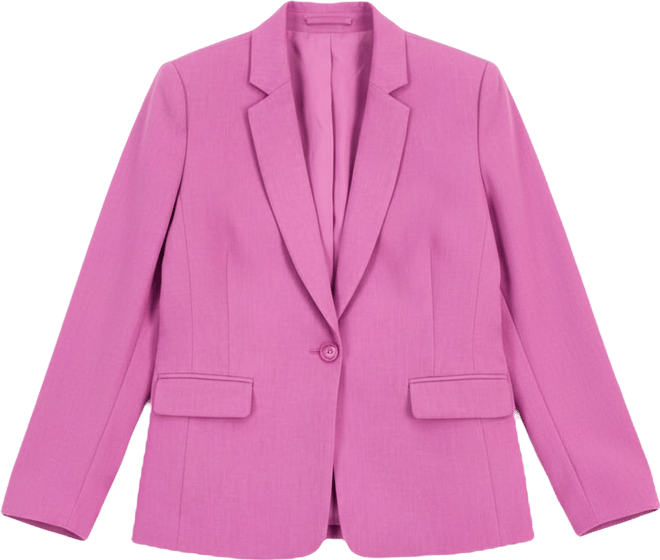 Women's One-Button Blazer With Inner-Elastic Retractable Sleeves