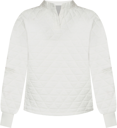 Women's Quilted Button Popover Pull-On Sweatshirt