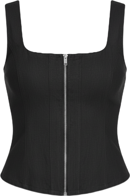 Women's Sleeveless Zipper Corset Top