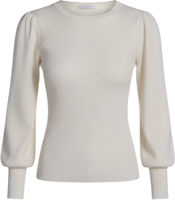Women's Crewneck Long Balloon-Sleeve Sweater