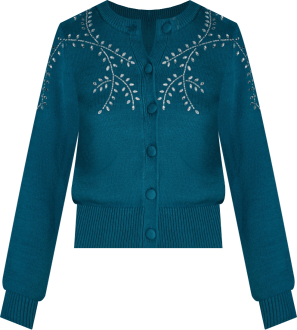 Women's Embellished Button-Front Cardigan
