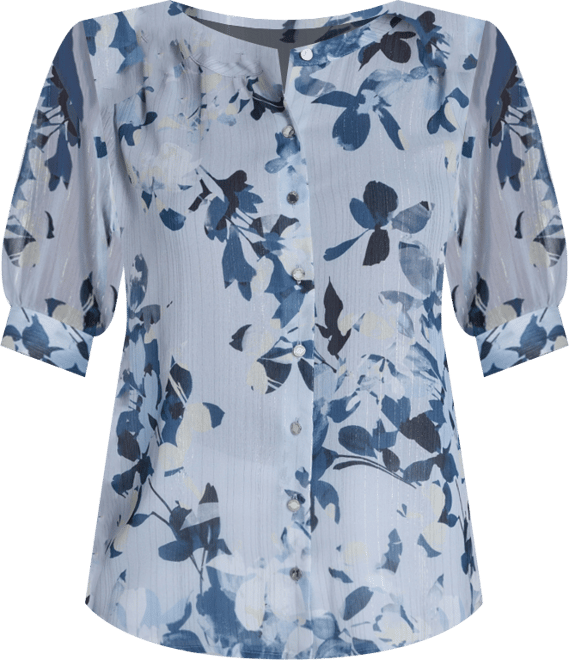 Women's Short-Sleeve Button-Front Top