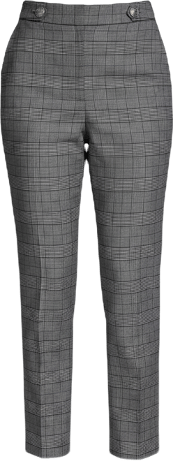 Women's Plaid High-Rise Straight Pants