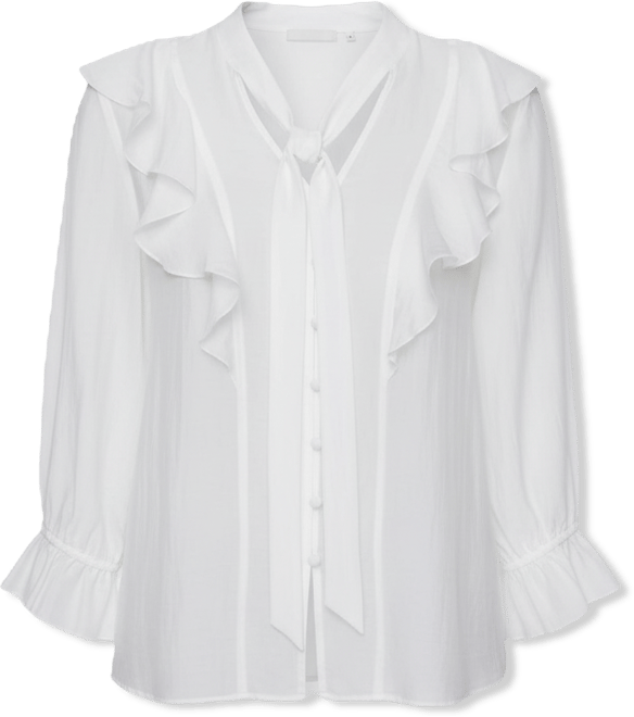 Women's Mock Neck Solid Organza Blouse