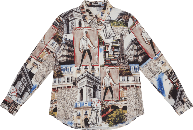 Women's Printed Long-Sleeve Blouse