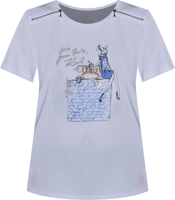 Women's Short-Sleeve Girl Perfume Bottle Printed T-Shirt