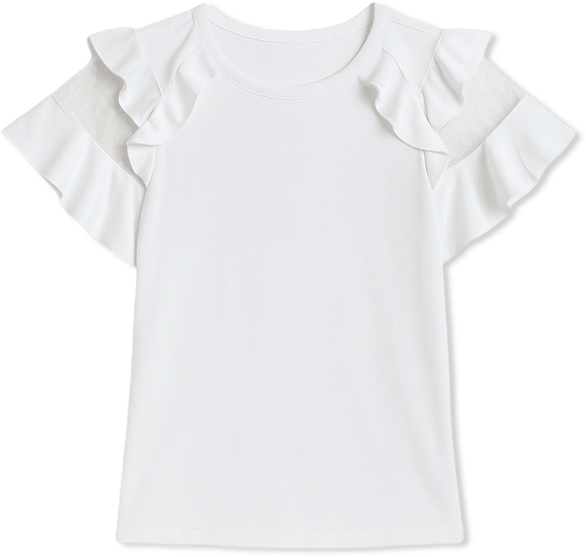 Women's Ruffle-Sleeve Pull-On Top