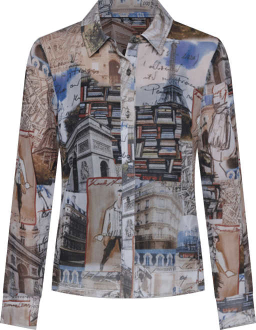 Women's Long-Sleeve Collared Blouse