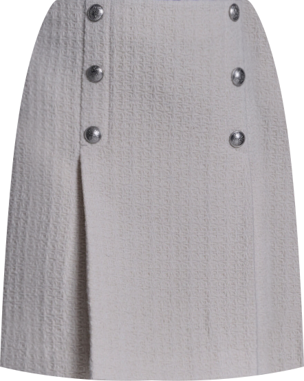 Women's Button Detail Pleated Mini Skirt