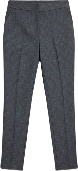 Women's Plaid High-Rise Slim-Leg Ankle Pants