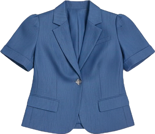 Women's Notch Lapel Short-Sleeve Cropped Jacket