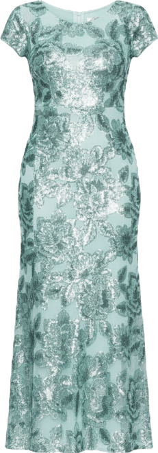 Petite Printed Scoop Neck Gown