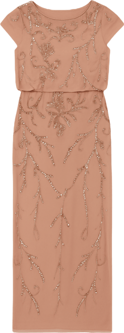 Petite Bead Blouson Long Dress