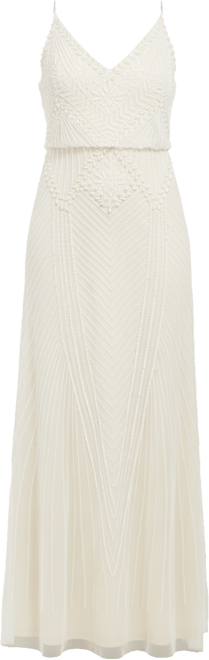 Women's Beaded Short-Sleeve Maxi Dress