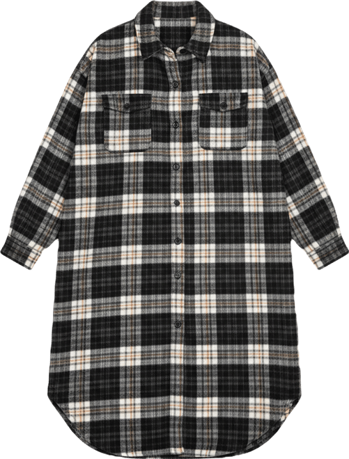 Women's Plus Size Brushed Long Shirt Jacket