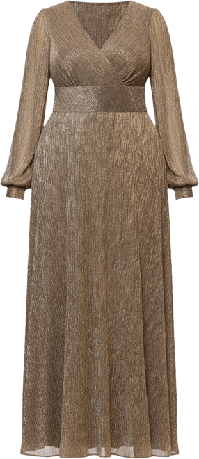 Plus Size V-Neck A-Line Long Dress